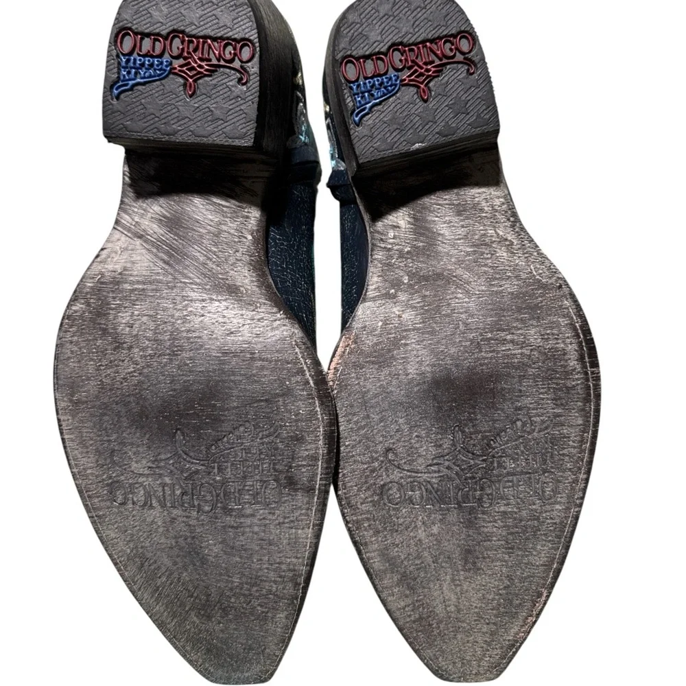 Old Gringo “Yippee Ki Yay” Floral Embroidered Ankle Boots - Picture 4 of 6